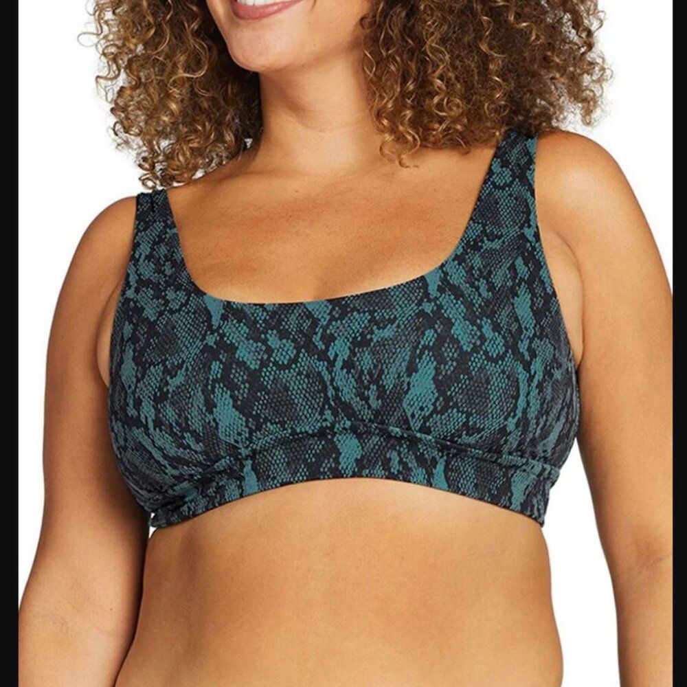 Vitamin A Teal and Black Sea Snake Prink Bikini Set Size 10/L